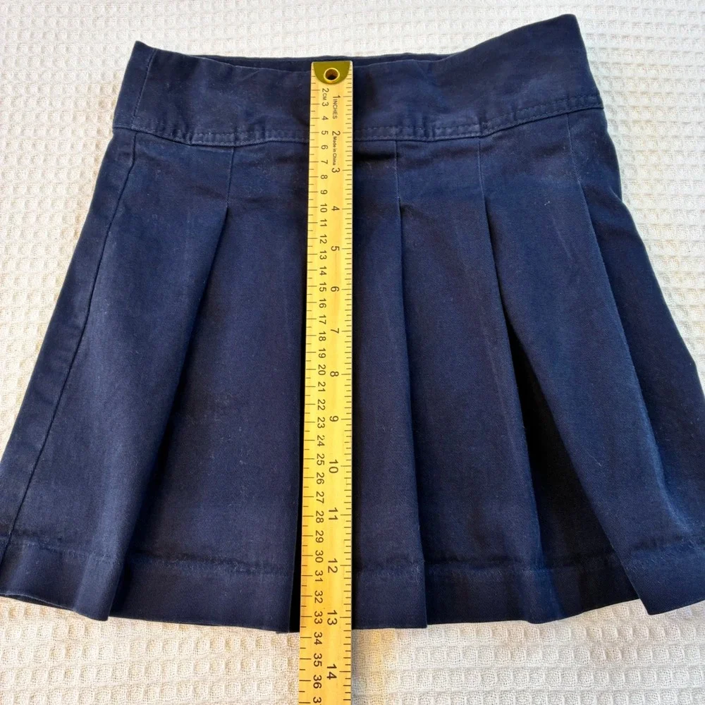 The Children's Place Girls Navy Blue Pleated Skort Size 6X/7 Cotton Blend Skirt